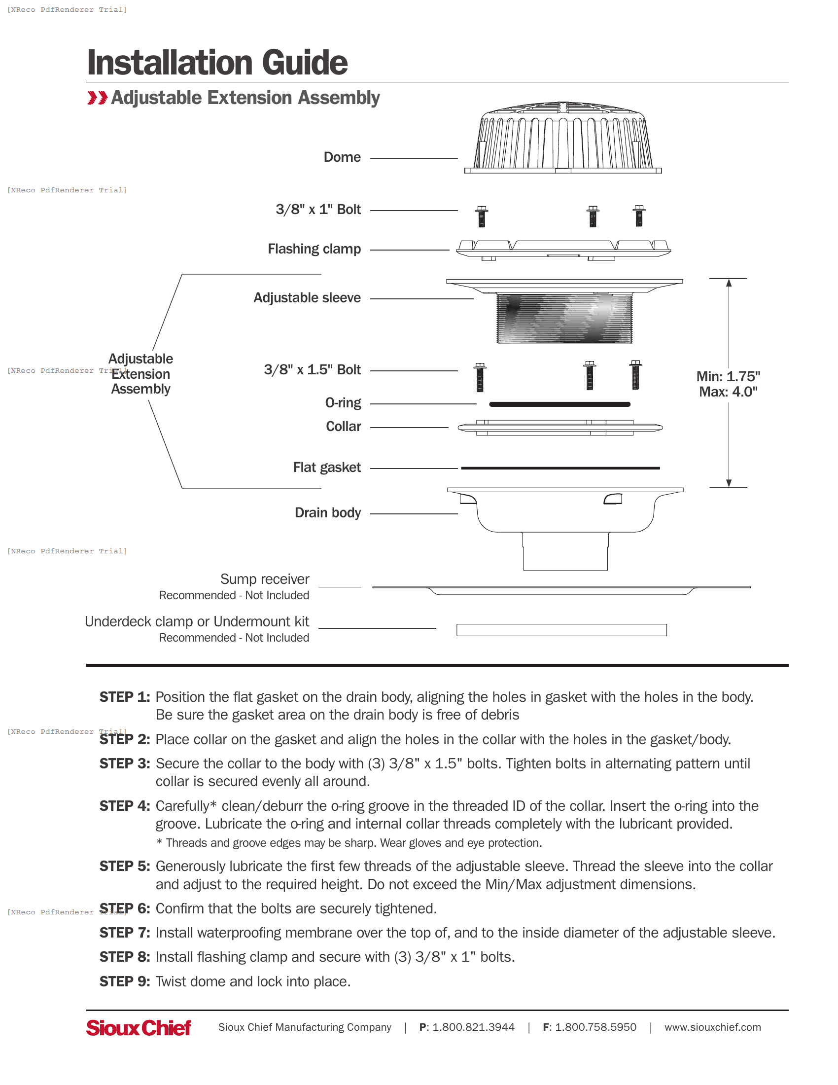 868 SERIES - ROOF DRAIN ADJUSTABLE EXTENSION ASSEMBLY - INSTALLATION GUIDE.PDF Technical Document